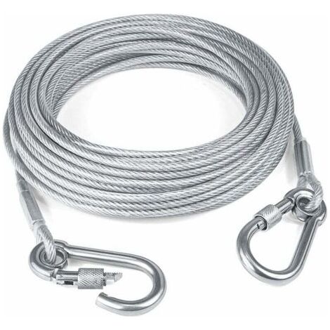 Ede Câble d'attache pour chien, câble d'attache robuste pour chien de 15 m (49 pieds) pour chiens (1/5)