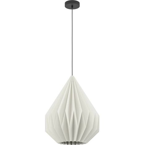 Lampadario A Sospensione Vintage Minting Acciaio Nero Bianco 1 Luce E27 (1/4)