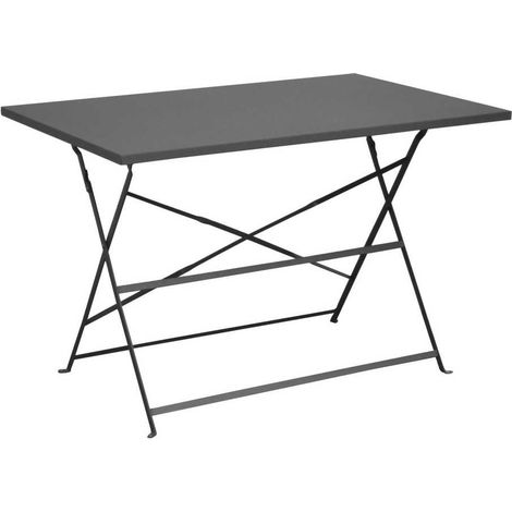 PROLOISIRS Guéridon Cuba rectangulaire - 110 x 70 cm - gris - GRAPHITE (1/4)