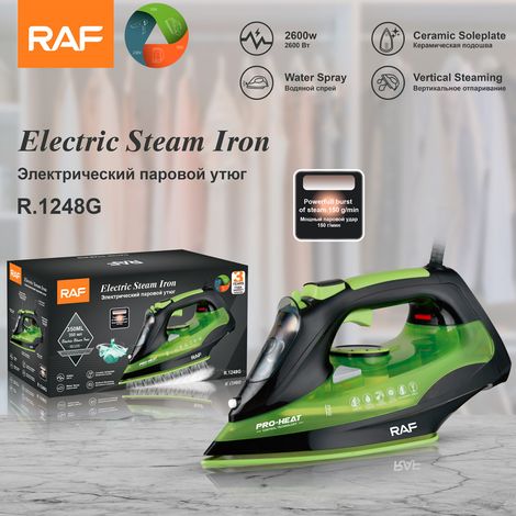 Fer à repasser électrique (vert) aux normes européennes - Fer à vapeur électrique domestique - Fer portable - Multifonctionnel à trois vitesses (1/3)