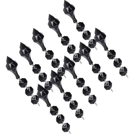 Suspension acrylique 3+1, lot de 10, noire, décorative. (1/5)