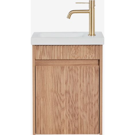 SKLUM Narek Holz-Badezimmermöbel-Set mit integriertem Waschbecken                                   
