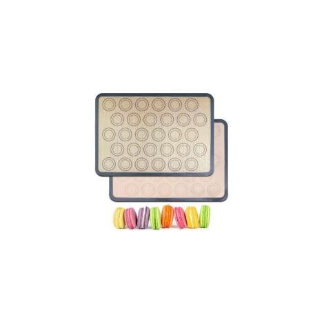 Lot de 2 Tapis de Cuisson en Silicone pour Macarons - Surface Antidérapante pour Pâtisserie Fine et Précise (1/4)