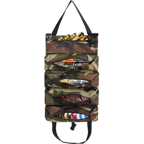 Werkzeugtasche mit Rollen, Werkzeugtasche aus Canvas für Schraubenschlüssel, Mehrzweck-Rolltasche mit 5 Reißverschlusstaschen, ideal für