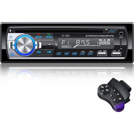 Autoradio Bluetooth, Poste Radio Voiture Bluetooth, FM Autoradio1 DIN,2USB,Charge 2.1A, Aux-in,Micro SD Soutien Android (1/5)