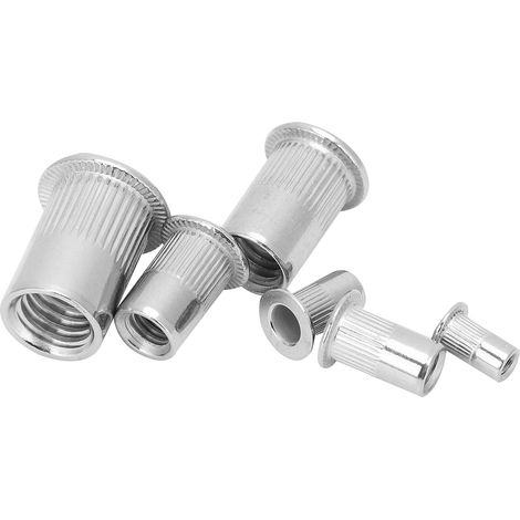 Coffret de 205 écrous à sertir verticaux à tête plate en acier inoxydable M3-M10 (1/5)
