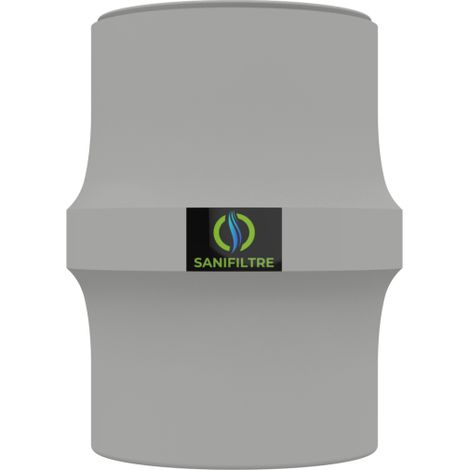 Filtre anti-odeurs au charbon actif Ø 100 mm – Compatible fosse septique – Durée de vie jusqu'à 4 ans – PVC anti-UV – Hydrodiv