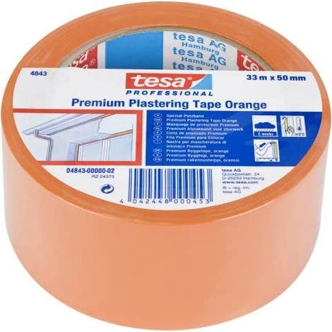 Nastro per intonaco di qualità superiore. 33m x 50mm arancione 4843 tesa