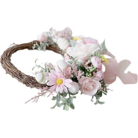Couronne de fleurs murale, guirlande festive et charmante, accessoire idéal pour une célébration (1/4)