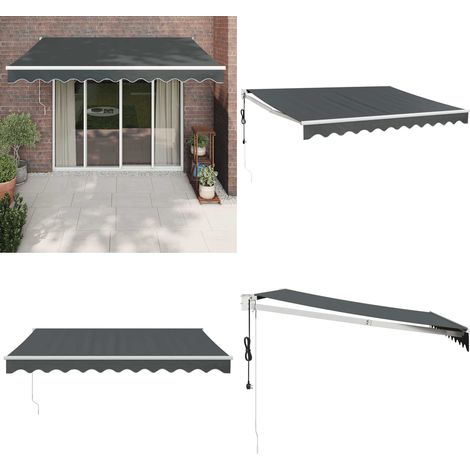 Elektrische Markise mit Kurbel Anthrazit 3,5x2,5 m - Terrassenmarkise - Markise mit Fernbedienung (1/5)