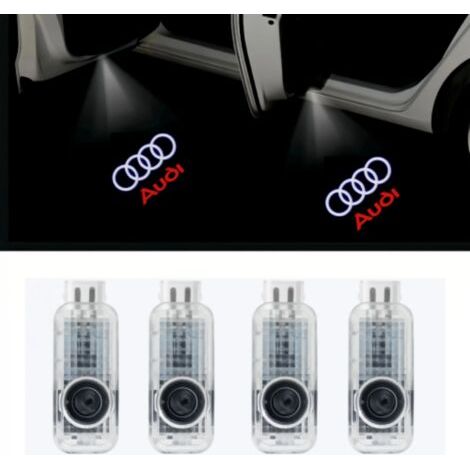 Lot de 4 projecteurs de logo Audi compatibles avec les modèles A4L/A5/A6L/A7/A8L/Q3/Q5/Q7 – Éclairage d'accueil et d'ambiance