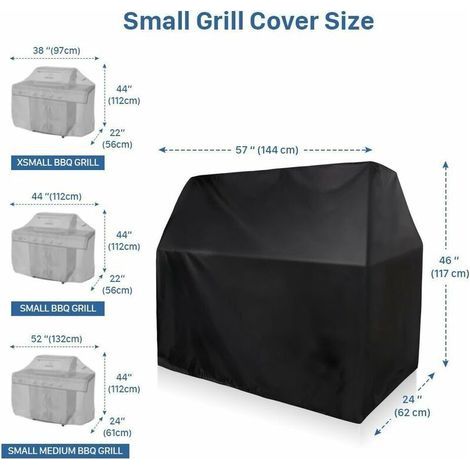 Housse de barbecue pour barbecue, protection de gril imperméable et résistante, grande taille 58 pouces 145 cm (1/4)