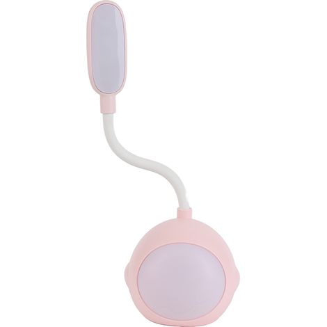 Lampe de bureau LED avec batterie, tube lumineux flexible, veilleuse protectrice pour les yeux, rechargeable par USB, convient aux chambres et dortoirs, rose. (1/5)