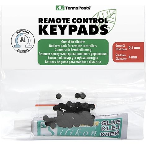 Bandas elásticas conductoras termoplásticas para mandos a distancia, 100 unidades con 8 g de pegamento de silicona - kit de reparación para teclados y calculadoras RTV (1/3)