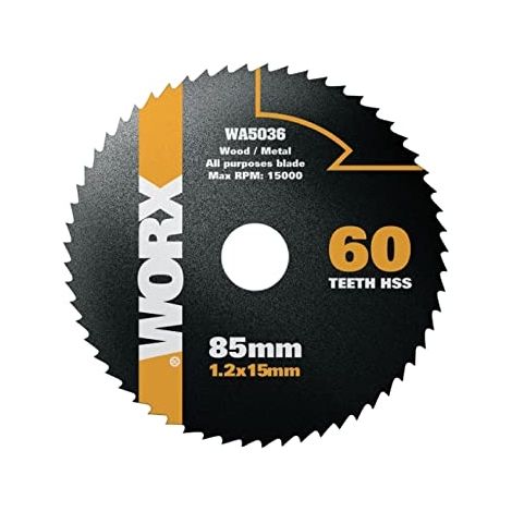 TCT-Sägeblatt Durchmesser 85 mm 60 Zähne für WORX Kreissäge Holz Metall schneiden