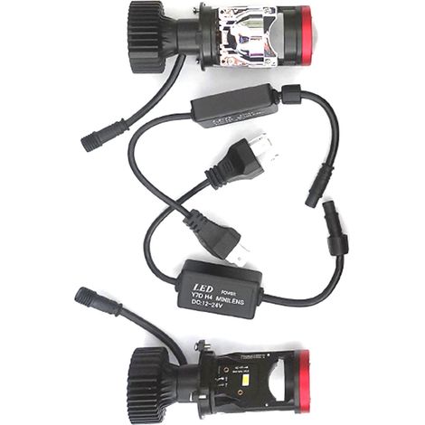 Ampoule de phare LED haute luminosité pour moto, kit d'ampoule fisheye en aluminium 12-24V, feux de route/croisement Y7D-H4 (1/5)