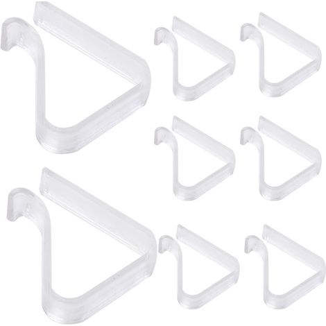 8 Pièces Pince Nappe, Transparent, Plastique PS, Pour Table 2-3,5cm, Intérieur Extérieur (1/5)