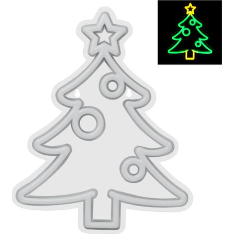 Applique neon LED Albero 22,5x28cm USB/Batteria DPM (1/5)
