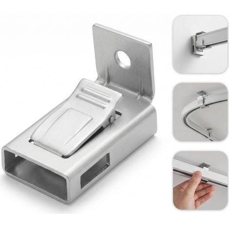 1 Pièce Clip de Rail de Tringle à Rideau en Métal Argenté, Dimensions 3.4×1.9 cm, Accessoire de Fixation pour Rail Droit ou Courbé (1/5)