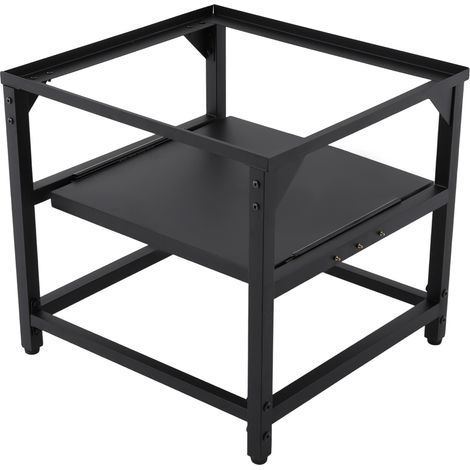 Socle noir pour machine à laver avec étagère, support pour machine à laver et sèche-linge, pour ménages 60 x 56 x 52 cm, capacité de charge de 150 kg (1/5)