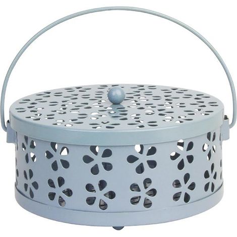 Porte-bougie anti-moustiques métal premium avec couverture et socle anti-dérapant - Noir - 13.5 x 6cm (1/5)