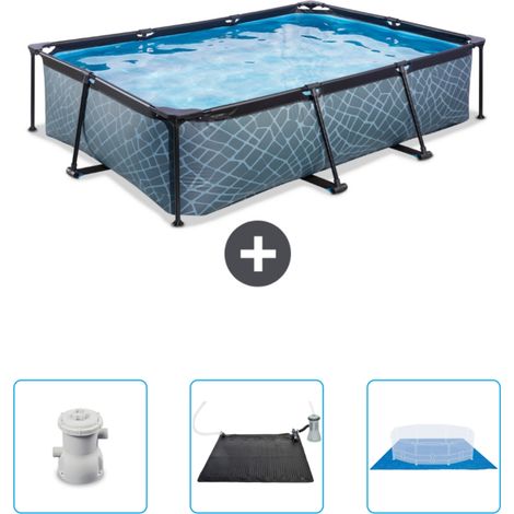 Exit Pool Rechteckig - Steinoptik - 300x200x65 cm - 4-teilig SCB79 (1/3)