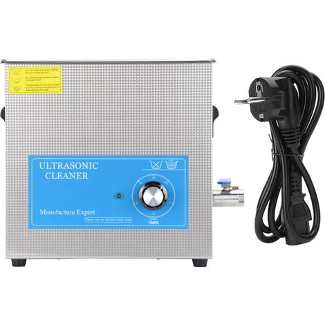 Nettoyeur Ultrasonique 10L Acier Inoxydable Minuterie Mécanique Laboratoire Matériel de Nettoyage Scientifique Prise UE 200-240V (1/5)