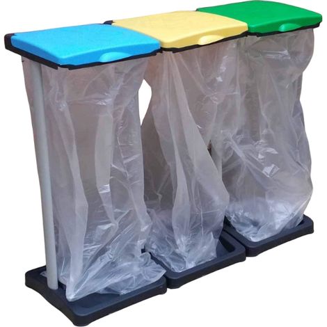 GLOUPIE Portasacchi Per Raccolta Differenziata Clean In Resina, L 97 x P 36 x H 80 Cm, Ideale Per 3 Sacchi Da 80 A 110 Cm