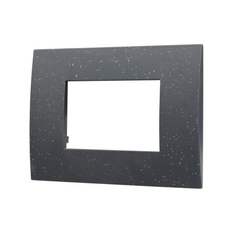 Plaque plastique ETTROIT VA83324 série Venus 3P, noir brillant, compatible avec Vimar Arke