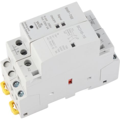 Contacteur de commande WiFi 2NO, contacteur basse tension domestique à télécommande pour maison connectée AC230V16A (1/5)