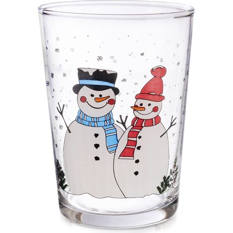 Großes Schneemannglas für Kinder-Saftgetränke, Weihnachten, 500 ml