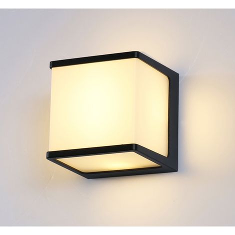 Applique murale LED cube, 10W 1000lm 4000K IP54, GRIS (1/4)