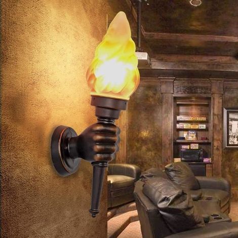 Applique murale rétro pour bar restaurant - décoration allée - lumière extérieure intérieure - (Main droite) (1/4)