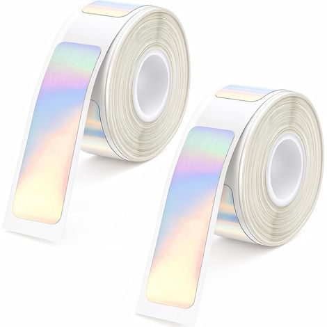 Adhesive Tape, 12 x 40 mm, 320 Rolls Holographic Waterproof Thermal Labels for Office, Home and Storage (2 Rolls) (1/5)