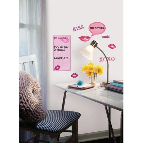 KISS & LOVE - Stickers repositionnables motifs bisous et cœurs personnalisables (1/3)