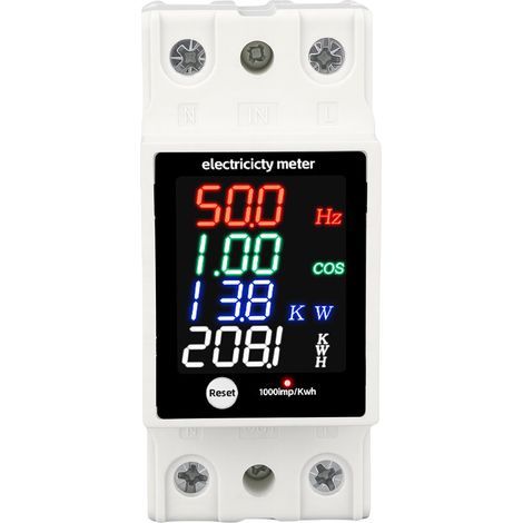 Compteur d'énergie numérique étanche à l'eau sur Rail DIN, utilisation de l'électricité AC30-400V 0-100A, voltmètre, ampèremètre