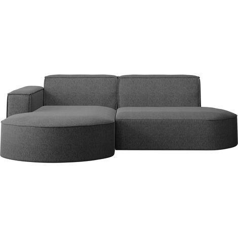 Ecksofa, Sofa L form, Couch L form MODENA L STUDIO stoff Neve Dunkelgrau Links (1/5)