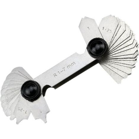 Jauges à rayon – 32 à 34 lames – Rayons convexes et concaves – 2paisseur lames de 1 à 15 mm – MOB