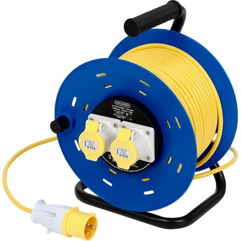 Draper 31155 16A 110V 2 Socket Open Cable Reel, 50m (1/2)