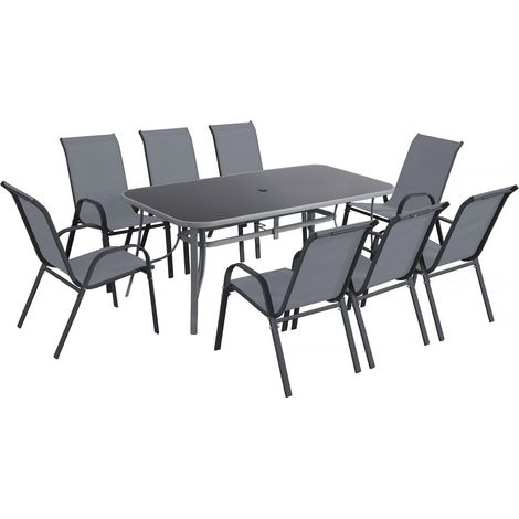 Garten-Essgruppe für 8 Personen "Cordoba XL 180" – Grau