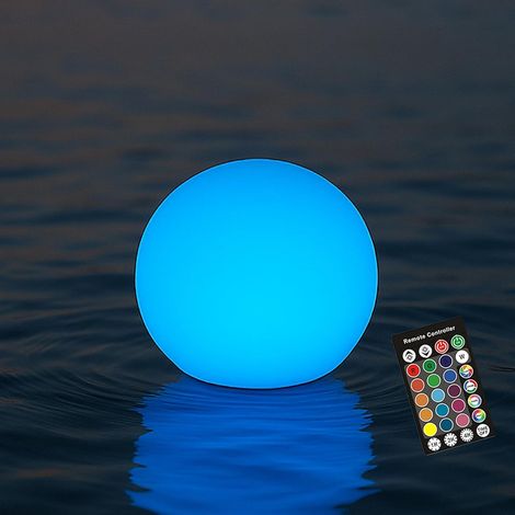 Boule lumineuse LED de 10 cm avec télécommande, veilleuse rechargeable à 16 couleurs changeantes - Lampe d'ambiance étanche IP68 pour chambre d'enfant, piscine, fêtes et décorations de Noël