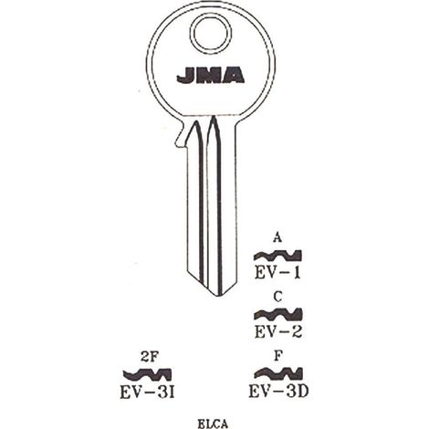 JMA llavin ev-1 acero caja 50 , Caja 50 Llaves en Bruto JMA EV 1 Acero Niquelado Perfil EV. - Llave en bruto de alta calidad diseñada para la duplicación de llaves con perfil EV, u