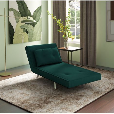 MEUBLIV Poltrona letto 3 in 1 verde scuro, schienale regolabile