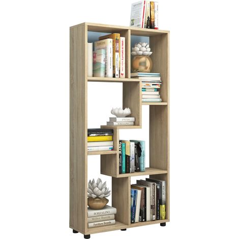 Estante de madera de la sala del divisor de la estantería Blina 119x60x20 - VCM