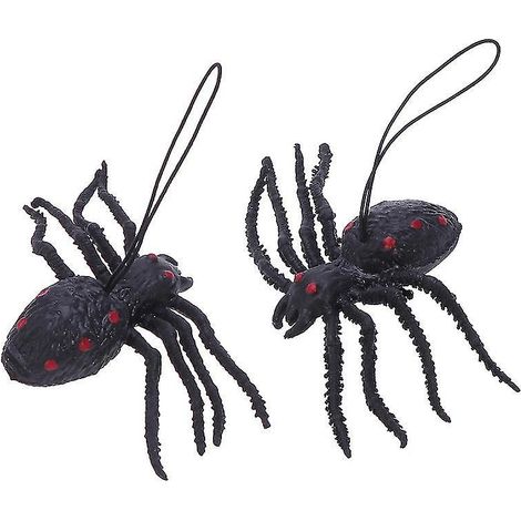 2 Stück Halloween-Spinnen für Halloween-Dekoration