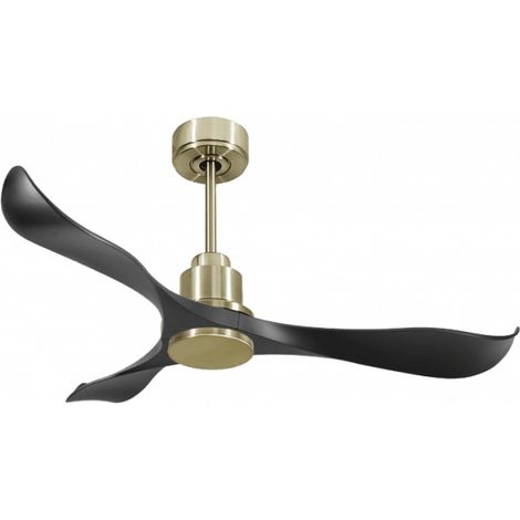 Tenerife de KlassFan - Super destratificateur et ventilateur DC 132 cm Laiton ,pales graphite sans Lumière idéal 25 à 35 m² (1/5)
