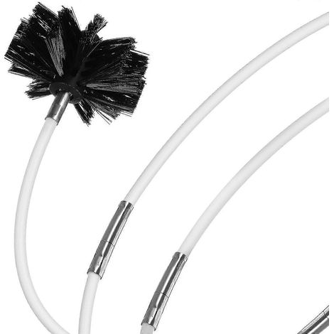 Kit de nettoyage pour conduit de sécheuse : brosse de cheminée, brosse pour conduit de sécheuse avec tubes de fixation, outils et accessoires de nettoyage (1/3)