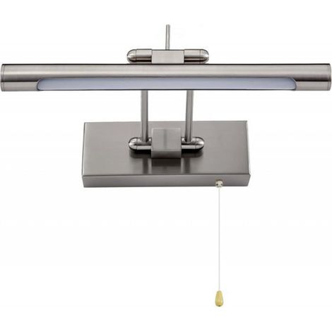 Applique Murale LED pour Salle de Bain avec Interrupteur à Tirette, Miroir Réglable IP44, 4000K 35cm/6w Blanc