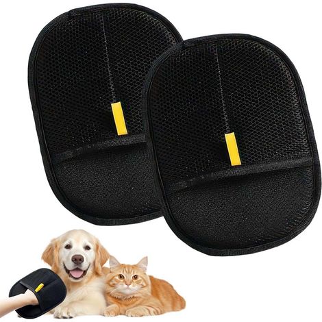 2 Gants de Toilettage Double Face Antistatiques, Gants de Massage et Brossage pour Chien et Chat, Gants de Deshedding et Nettoyage (1/5)