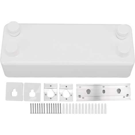 Étendoir à linge mural rétractable, double fil à linge robuste en acier inoxydable épais, pour balcon ou hôtel, 4,2 m (13,8 pi), blanc